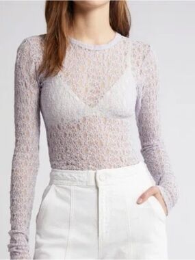 FRAME sheer stretch top NWT